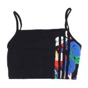 Zwarte Crop Top met Iconische Details Adidas , Black , Dames