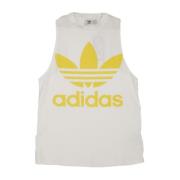 Wit/Zand Trefoil Tank Top Adidas , White , Dames