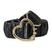 Hart Gesp Leren Riem Dolce & Gabbana , Black , Dames