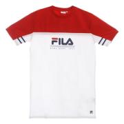 Wit/Rood Tee Jurk Fila , White , Dames