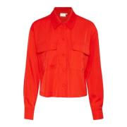 Fiery Red Shirt Blouse Kalogan 10509022 Kaffe , Red , Dames