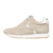 Suede sneakers with metallic details Julia Voile Blanche , Beige , Dam...