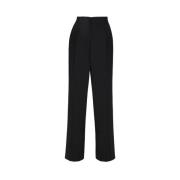 Zwarte Wijde Pijp Hoge Taille Broek Dolce & Gabbana , Black , Dames