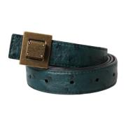 Donkergroene Leren Riem met Metalen Gesp Dolce & Gabbana , Green , Dam...