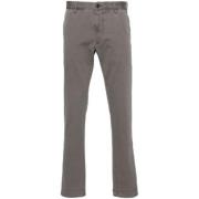 Geborduurde Logo Stretch Katoenen Broek Incotex , Gray , Heren