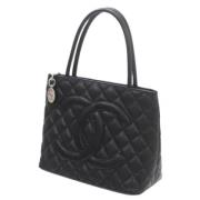 Pre-owned Leather totes Chanel Vintage , Black , Dames