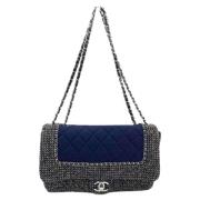 Pre-owned Cotton shoulder-bags Chanel Vintage , Blue , Dames