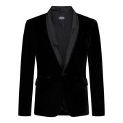 Zwart Fluweel Tuxedo Blazer Aw24 Dsquared2 , Black , Heren