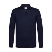 Half Zip Pullover Navy Profuomo , Blue , Heren