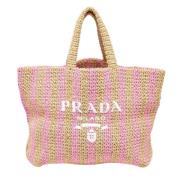 Pre-owned Raffia totes Prada Vintage , Pink , Dames