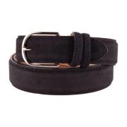 Zwart Suède Kalverleren Riem voor Mannen Made in Italia , Black , Here...