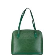 Pre-owned Leather totes Louis Vuitton Vintage , Green , Dames