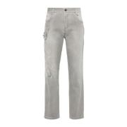 Grijze Distressed Denim Jeans Ermanno Scervino , Gray , Dames