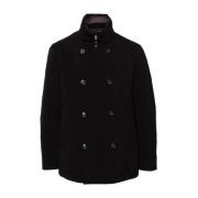 Navy Logo Plaat Puffer Jas Montecore , Black , Heren