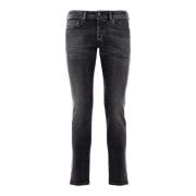 Heren Sleek Black Jeans Diesel , Black , Heren