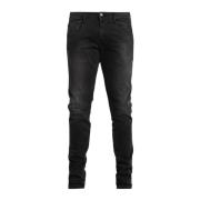 Klassieke Slim Fit Jeans met Label-Patch Replay , Black , Heren