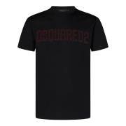 Zwart Kristal Logo T-shirt Dsquared2 , Black , Heren