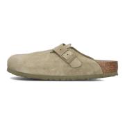 Stijlvolle Suède Muilen Birkenstock , Beige , Dames