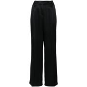 Zwarte Wijde Broek met Plooien Pinko , Black , Dames