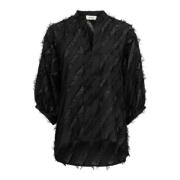 Elegante Zwarte V-Hals Blouse Soaked in Luxury , Black , Dames