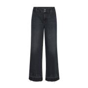 Straight-leg Dark Grey Jeans met rauwe randen MOS Mosh , Gray , Dames