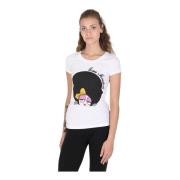 Witte Katoenmix Tee Love Moschino , White , Dames