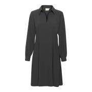 Vrouwelijke Jurk met Pofmouwen Kaffe , Black , Dames