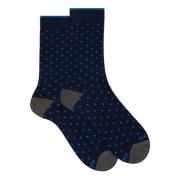 Blauwe Polka Dot Katoenen Sokken Gallo , Multicolor , Dames