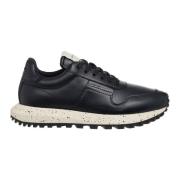 Eenvoudige Vetersneakers Emporio Armani , Blue , Heren