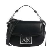 Elegante Schoudertas met Magneetsluiting Armani Exchange , Black , Dam...