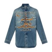 Denim shirt met logo Y/Project , Blue , Heren