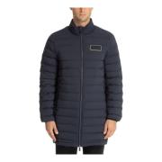 Ritssluiting Effen Donsjack Logo Emporio Armani EA7 , Blue , Heren