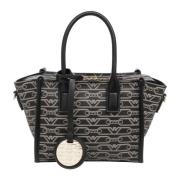 Logo Monogram Handtas met Verstelbare Band Emporio Armani , Black , Da...