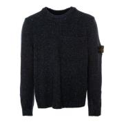 Geribbelde Crew Neck Sweater Stone Island , Blue , Heren