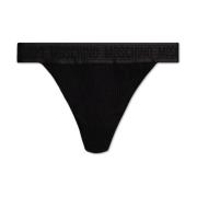 Logo String Moschino , Black , Dames