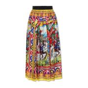 Zijden rok met Carretto-patroon Dolce & Gabbana , Multicolor , Dames