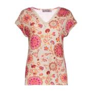 Top in Sand/Fuchsia/Brown Geisha , Multicolor , Dames