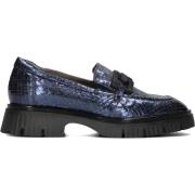 Blauwe Leren Loafers voor Dames Softwaves , Blue , Dames