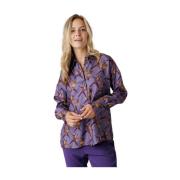 Lavendel Print Blouse Odeeh , Purple , Dames