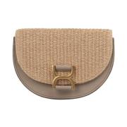 Raffia Flap Mini Tas Bruin Chloé , Brown , Dames