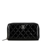 Pre-owned Leather wallets Chanel Vintage , Black , Dames