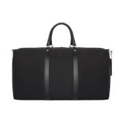 Nylon Duffle Bag met Leren Inzetstukken Kiton , Black , Heren