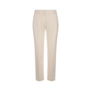 Witte Straight-Cut Wollen Broek Ermanno Scervino , White , Dames