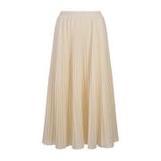 Witte Gerende Midi Rok Geplooid Ermanno Scervino , White , Dames