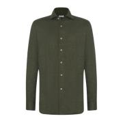 Flanel Katoenen Overhemd Kiton , Green , Heren