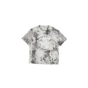 Zwart Plaster Print T-shirt Acne Studios , Multicolor , Heren