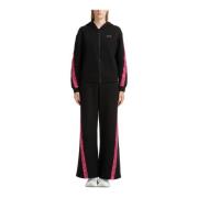 Effen Rits Tracksuit met Capuchon Emporio Armani EA7 , Black , Dames