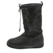 Pre-owned Leather boots Christian Louboutin Pre-owned , Black , Dames