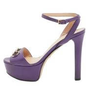 Pre-owned Leather sandals Gucci Vintage , Purple , Dames