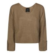 Stijlvolle Costa Gebreide Top Pinko , Brown , Dames